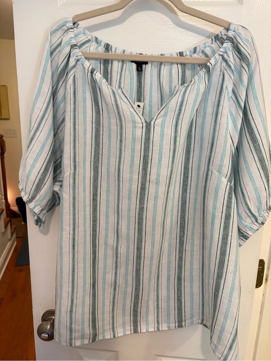 Talbots Tops - Talbots 100% Linen Popover Shirt NWT XL